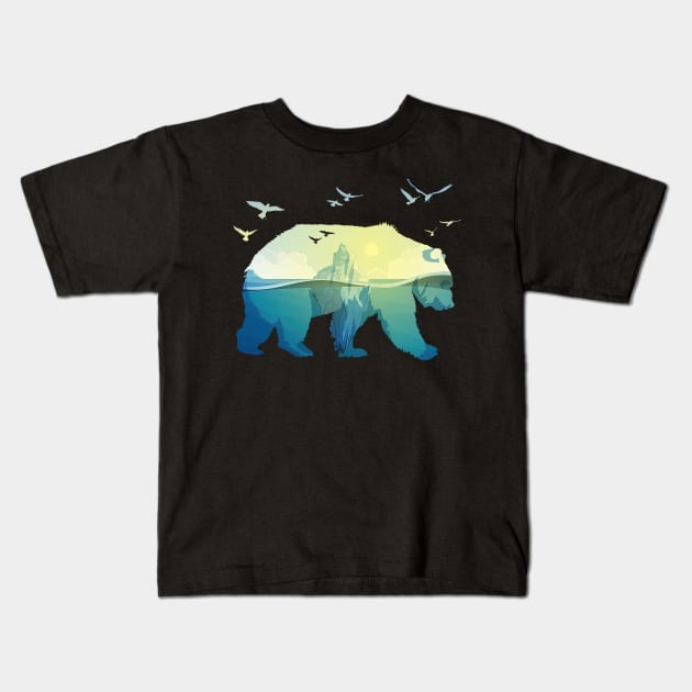 Bear Ocean Animal Kids T-Shirt by Happy Shirt